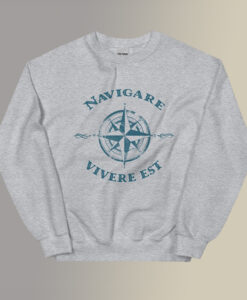 Vintage Navigare Vivere Est Compass Sweatshirt