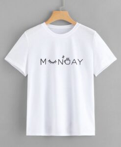 MONDAY Letter Print T-SHIRT thd